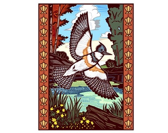 Belted Kingfisher (ABA Bird of the Year 2023!) Foldover Card