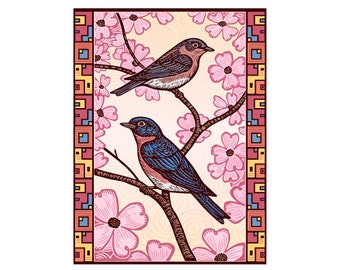 Bluebirds Foldover Card