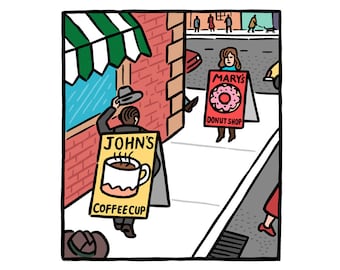 Donuts and Coffee foldover card