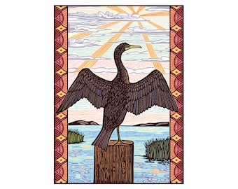 Cormorant Foldover Card