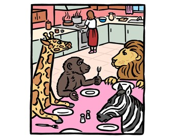 Hungry Family foldover card