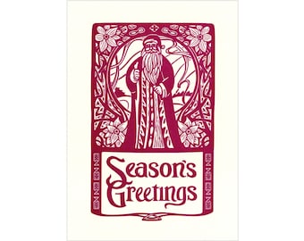 Christmas Card-Season's Greetings- Letterpress Card