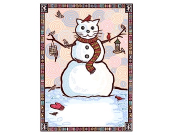 Snowcat Foldover Card
