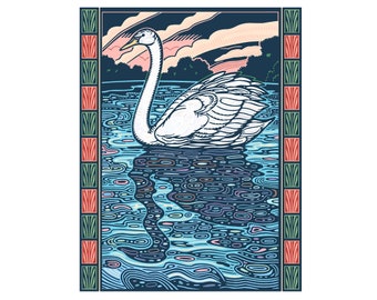 Swan Foldover Card