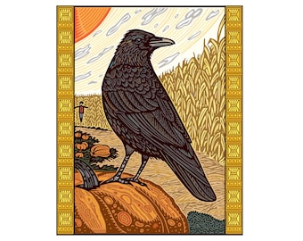 Crow Foldover Card- Great Halloween Card!