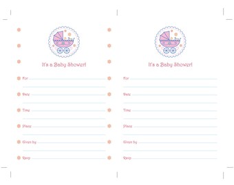 Baby Shower-Blank Invitation-Carriage