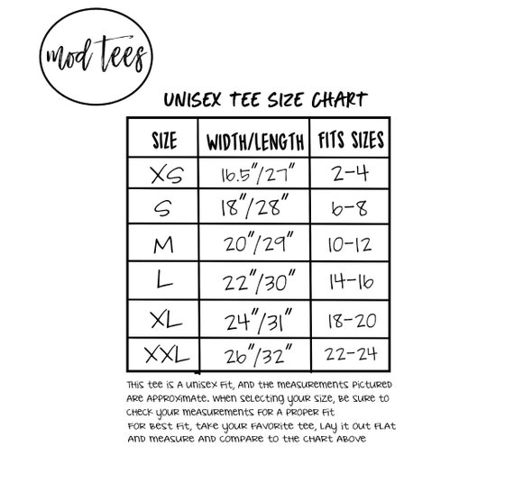 Arizona Size Chart