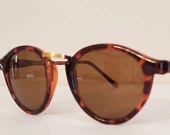Lunettes de soleil vintage // Montures écaille de tortue rouge ambré // Motif œil de chat brillant // Beach Shades // Summer Shades VTG NOS Retro