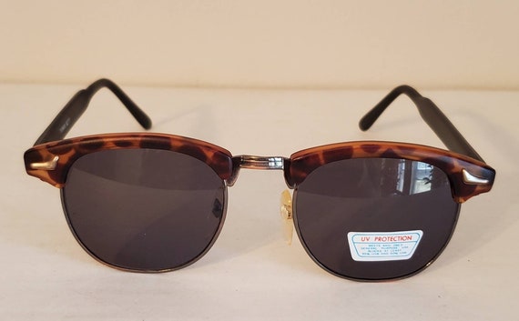 Vintage Clubmaster Browline Sunglasses // Matte B… - image 4