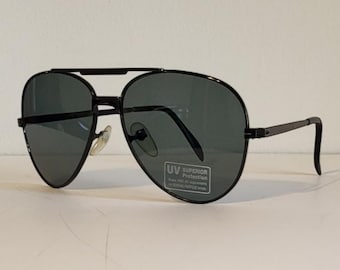 Vintage Double Bridge Aviator Sunglasses // Sleek Matte  display picture 1