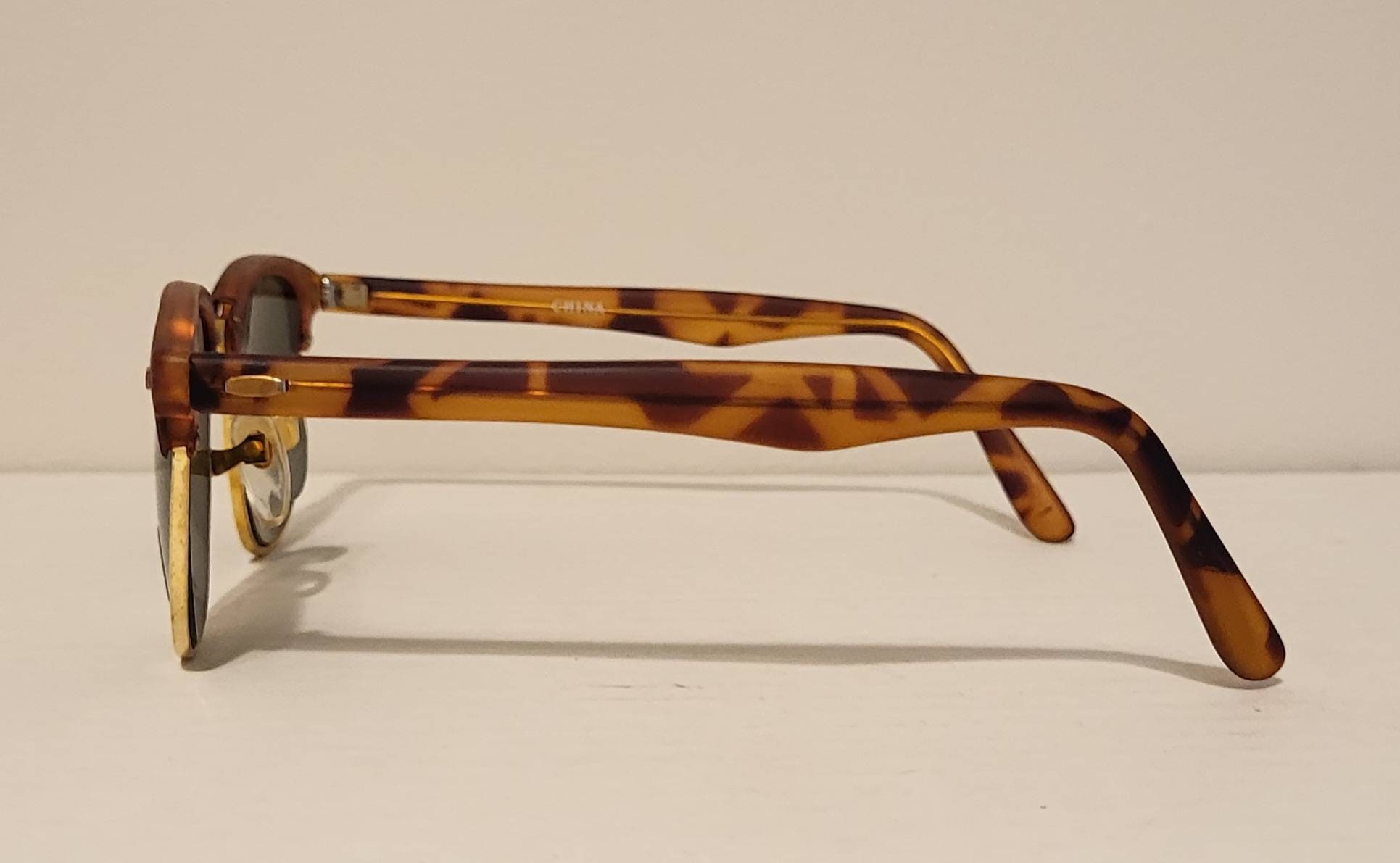 Vintage Clubmaster Browline Sunglasses // Red - Brown Matte 