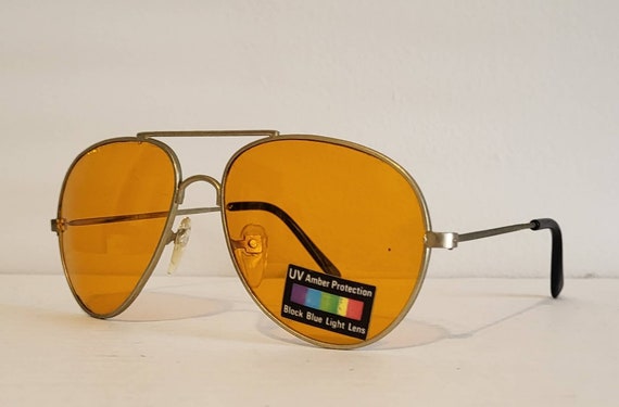 Vintage Aviator Sunglasses // Blue blocker lenses… - image 1