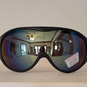 Vintage Sports Sunglasses// Big Shield Sunglasses // Sports Goggles // Racing shades // Yellow Frames // Retro Rave music festivals