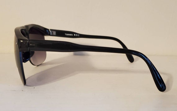 Vintage Aviator Squared Sunglasses // Black Plasi… - image 5