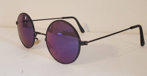 Vintage Round Teashade Sunglasses // Ocean Mirror… - image 3