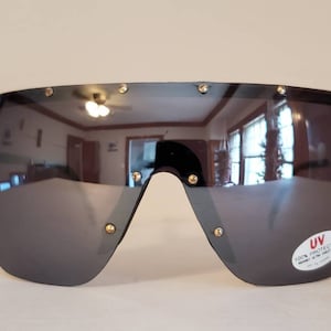True Vintage Geometric Aviators // Industrial punk themed // partial mirror lens // Steam Punk 80s theme // Party glasses // Biker VTG NOS