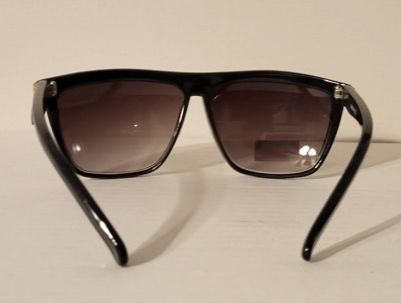 Vintage Aviator Sunglasses // Black Plastic Frame… - image 6
