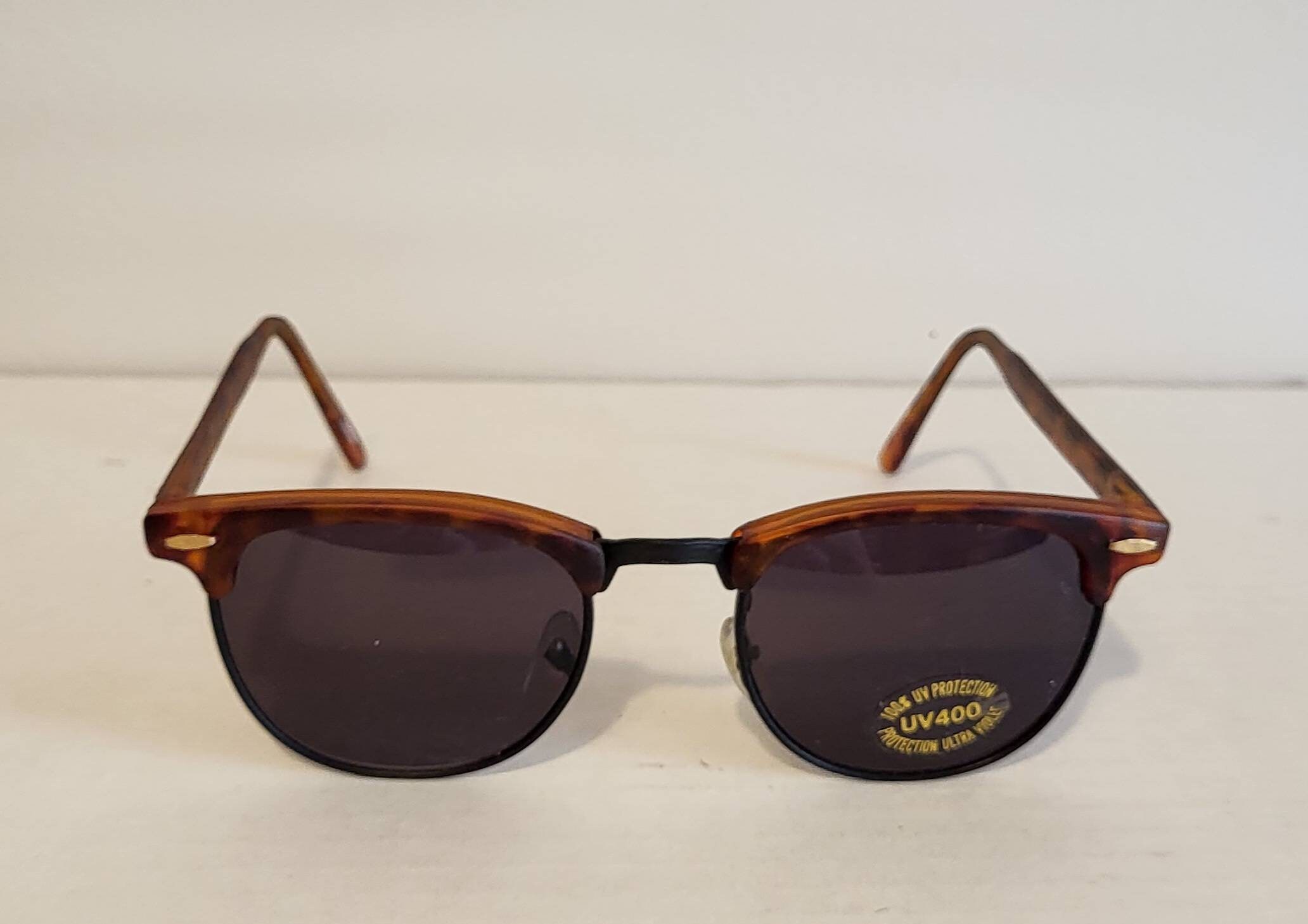 NYMOS Clubmaster Browline Sunglasses Tortoise Gold Frame Retro w Case Cloth NWOT Ray-Ban Clubmaster Retro Mod Browline Sunglasses in Gold/Brown main image 3