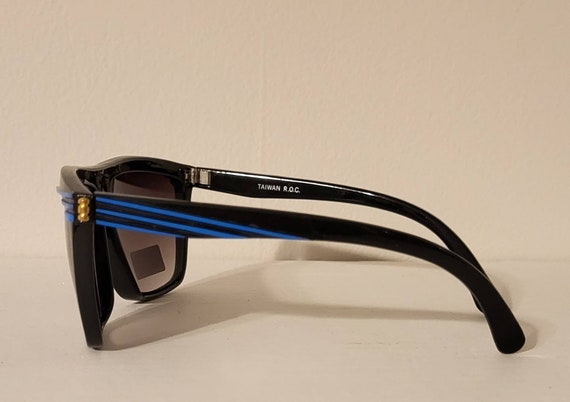 Vintage Aviator Sunglasses // Black Plastic Frame… - image 5