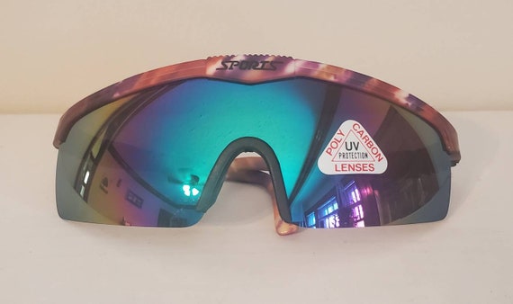 Vintage Sports Sunglasses // big shield sunglasse… - image 1