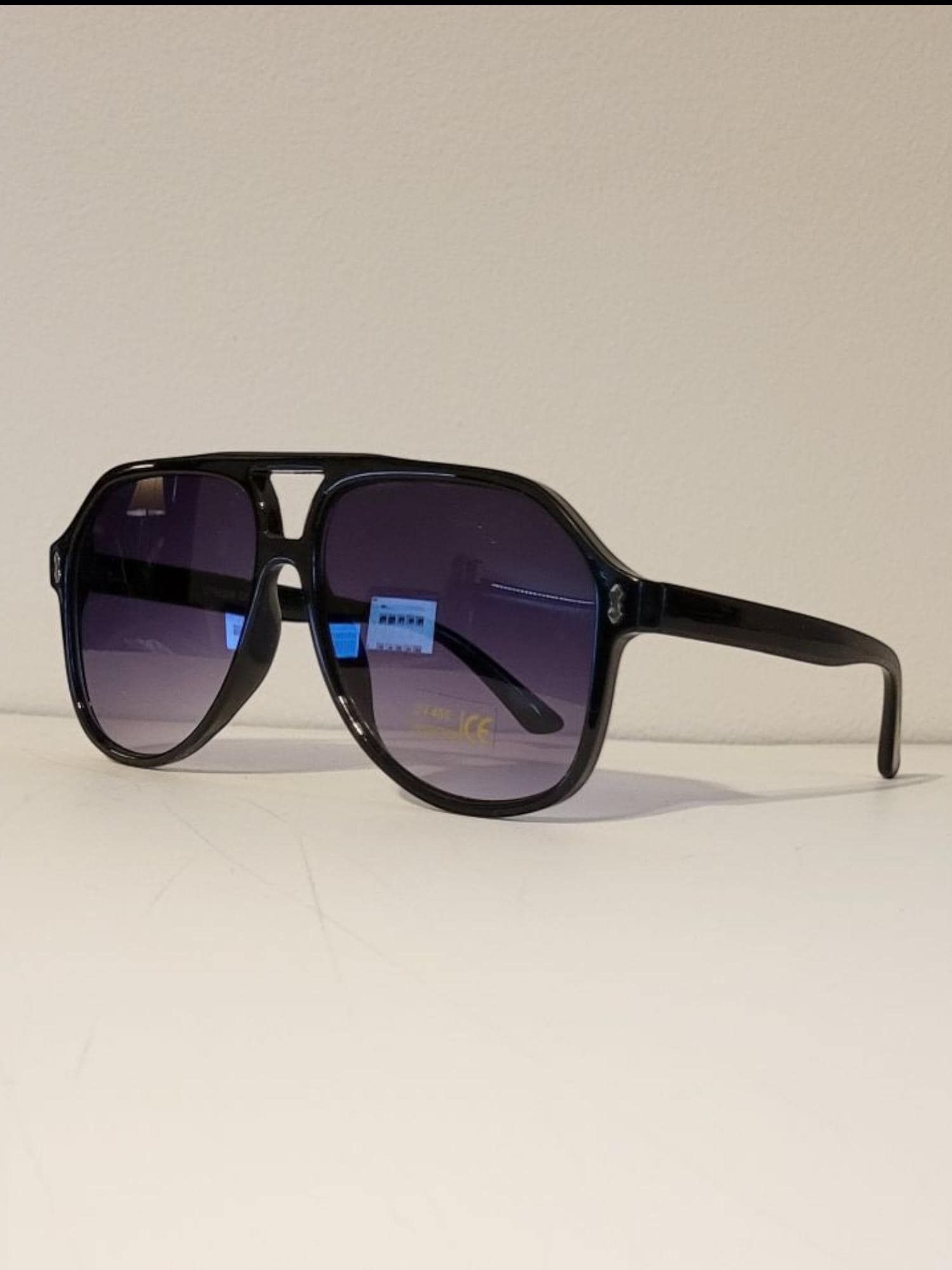 Oversized Aviator Sunglasses Double Bridge Vintage Fashion Gradient Lenses Women Gold Oversized Square Outdoor Sunglasses Brown  main image 2