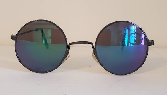 Vintage Round Teashade Sunglasses // Ocean Mirror… - image 2