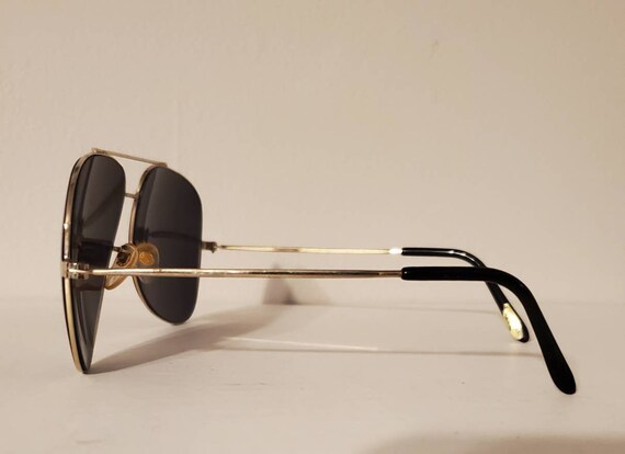 Vintage Double Bridge Aviators Sunglasses // Gold Frames  display picture 2