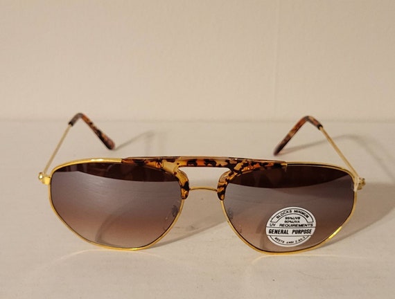 Vintage Sunglasses // Rectangular Aviator Frame /… - image 4