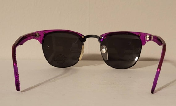 Vintage Sunglasses // Clubmaster - Browline // Purple Clear  display picture 3