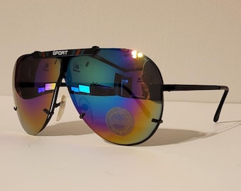 Retro Oversized Aviator Sunglasses UV400 Protection Vintage Shield Shades Square Aviator Sunglasses Oversized Aviator Sunglasses For  main image 4