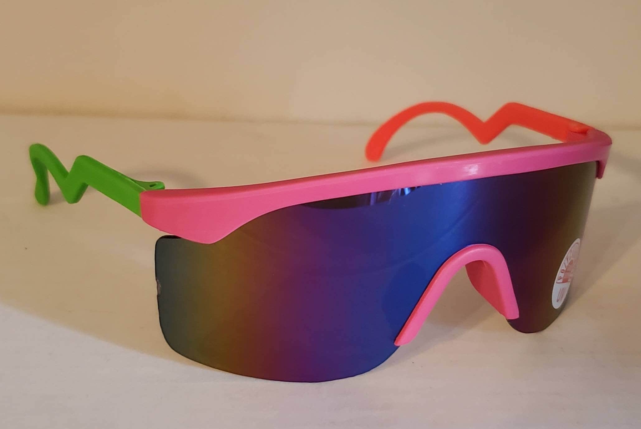 3 Pairs Retro Semi Rimless Sunglasses 80s 90s Zigzag Colored Lens 3 Pairs Neon Retro Semi Rimless Sunglasses 80s 90s Zigzag  main image 3