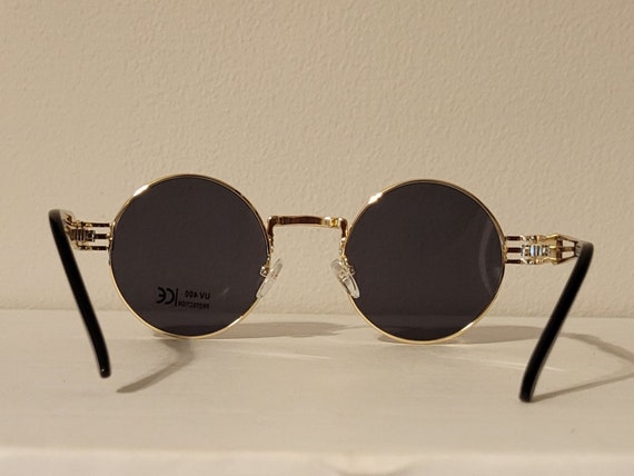 Vintage Round Sunglasses  // Gold Metal Teashades… - image 6