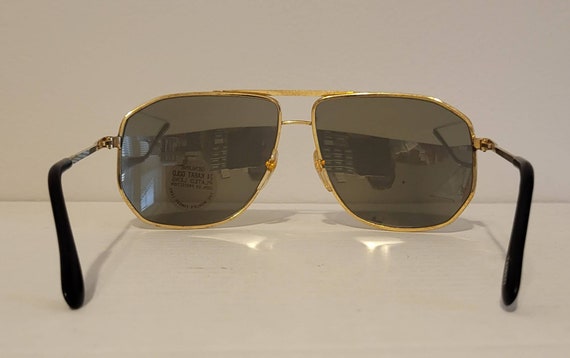 Vintage Double Bridge Aviator Sunglasses // 24k K… - image 7