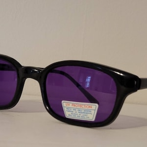Purple Retro Hippie Rectangle 70s 80s Small Narrow Sunglasses Accessories | Rose Retro Hippie Rectangle 7s 80s Small  main image 2