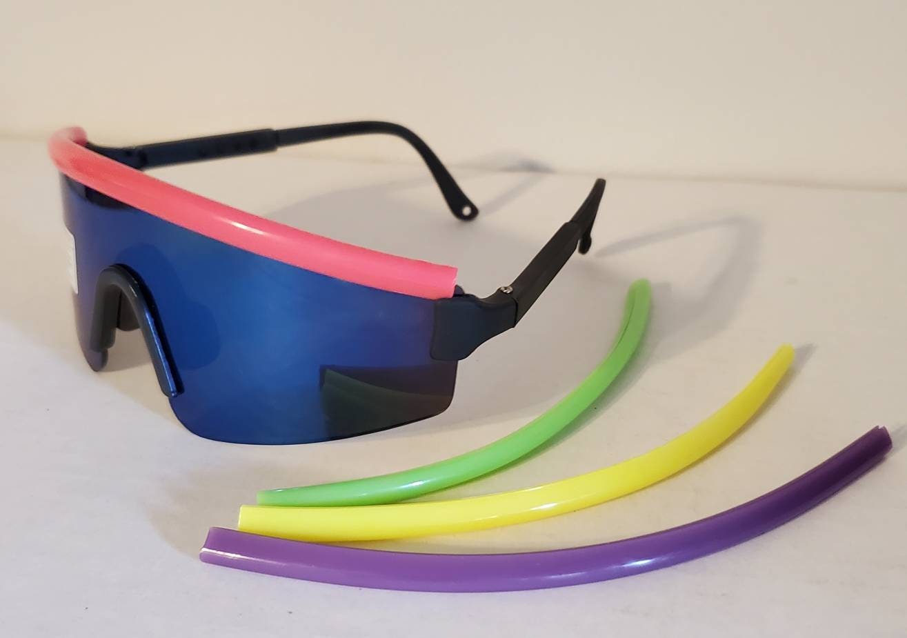 Pit Viper Style Shield Sunglasses Neon Pink Splatter Rainbow Lense Retro 80s Amazon.com: Pit Viper The XS Youth Sunglasses Ages 1-7 (The  main image 2