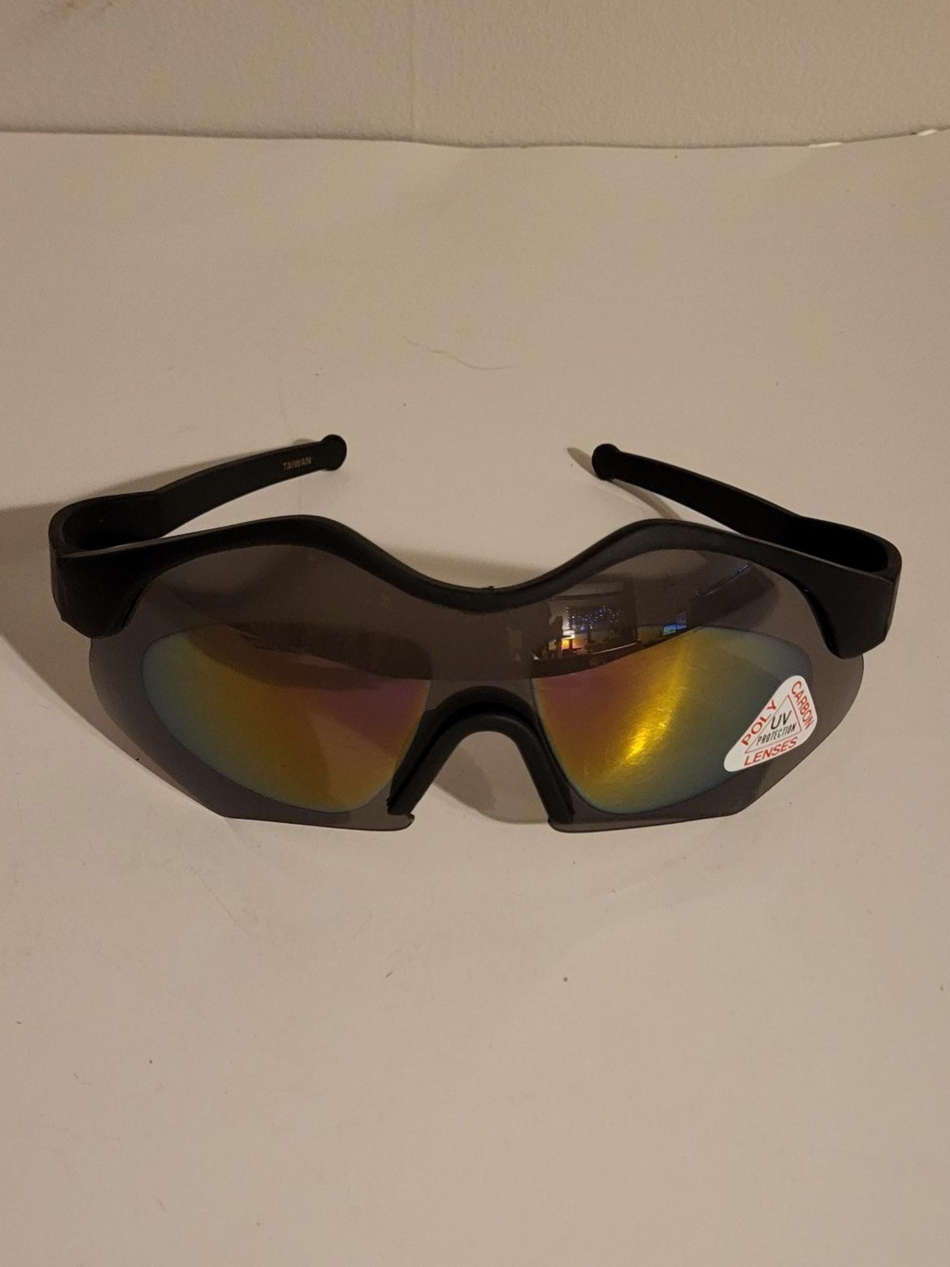 Retro Rainbow Mirrored ZigZag Sunglasses - Semi-Rimless Goggle Style, UV400 Protection, Unisex - View #3
