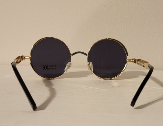 Vintage Round Sunglasses  // Gold Metal Teashades… - image 7