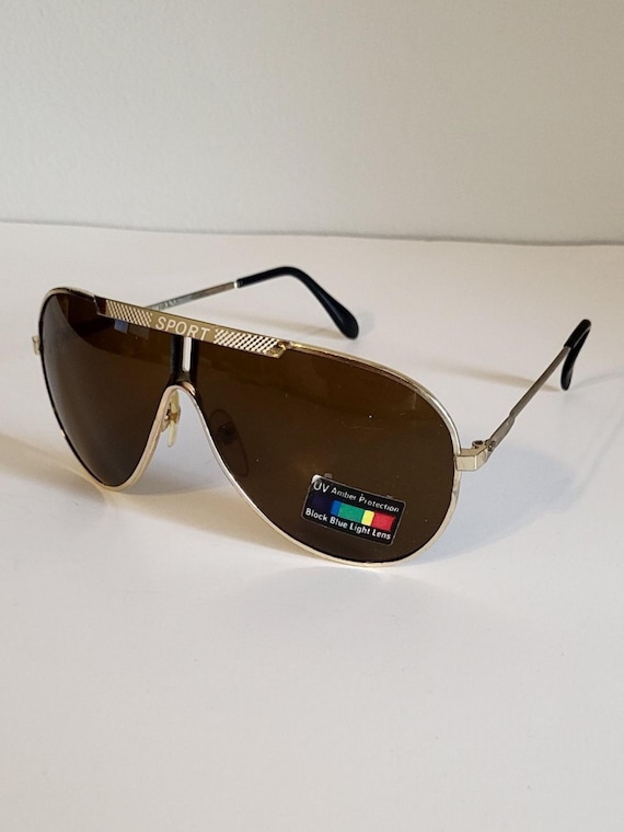 Vintage Aviator Teardrop Sunglasses // Blue Blocker Lenses  display picture 3