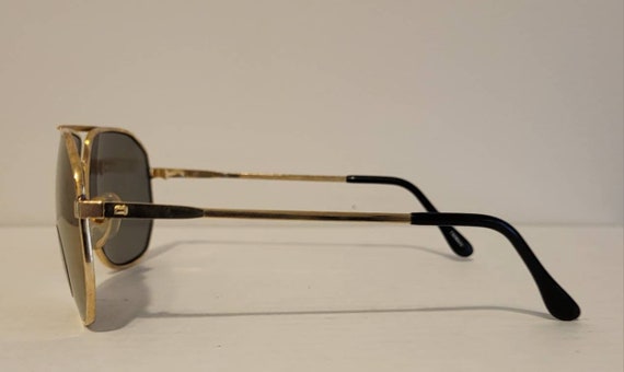 Vintage Double Bridge Aviator Sunglasses // 24k K… - image 6