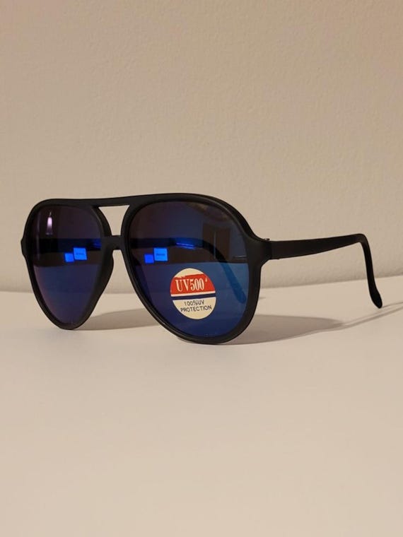 Vintage Aviator Sunglasses // Matte Black Plastic Basic  display picture 1