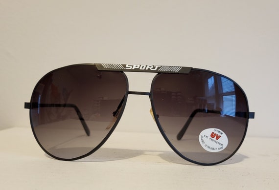 Vintage Double Bridge Aviator Sunglasses // Gradi… - image 2