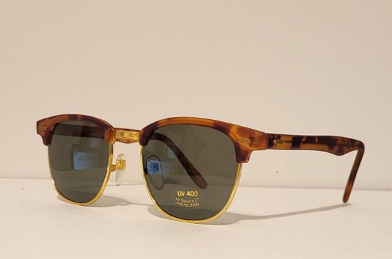 NYMOS Clubmaster Browline Sunglasses Tortoise Gold Frame Retro w Case Cloth NWOT Vintage Clubmaster Browline Sunglasses // Red - Brown Matte  main image 3