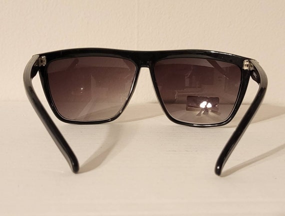 Vintage Aviator Sunglasses // Black Plastic Frame… - image 6