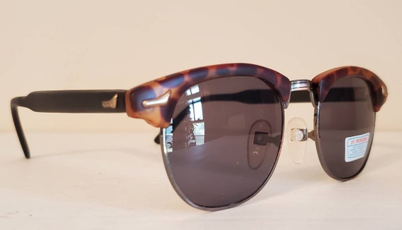 Vintage Clubmaster Browline Sunglasses // Matte B… - image 3