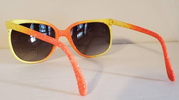 Vintage Wayfarer Sunglasses // Orange yellow Spec… - image 7