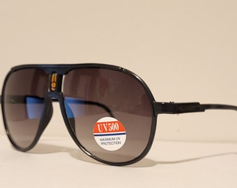 Vintage Aviator Sunglasses // Brown Plastic Frames // Gold  display picture 2