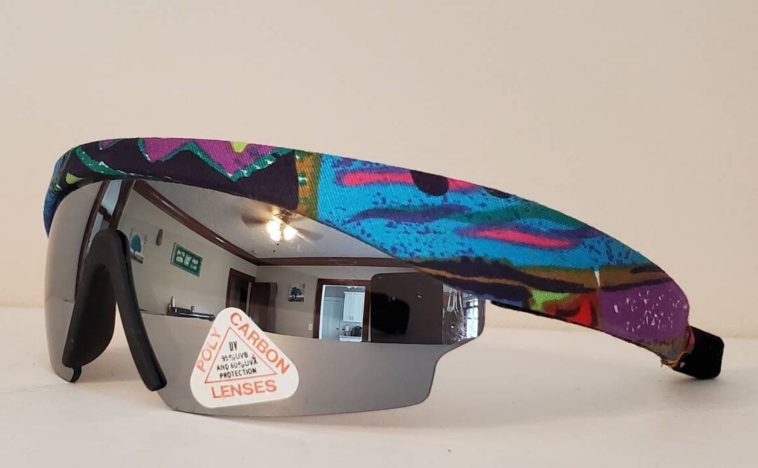 Vintage Sports Sunglasses // Cloth Decal Multicolor Throwback Etsy