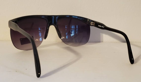 Vintage Aviator Squared Sunglasses // Black Plasi… - image 6