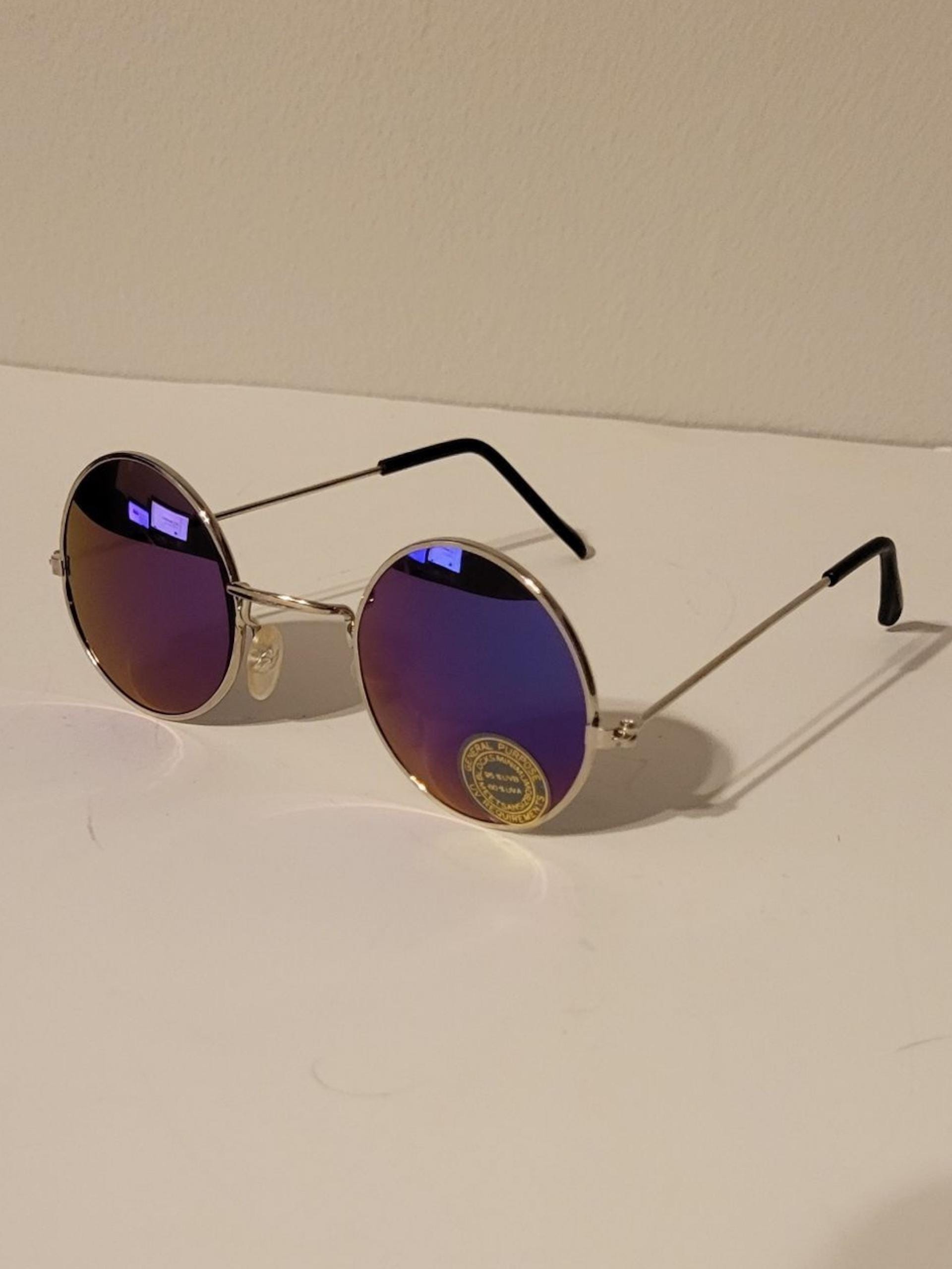 Vintage Round Teashade Sunglasses // Ocean Mirror Lenses With