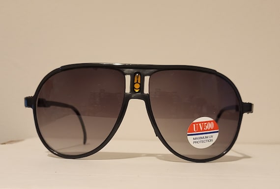 Occhiali Da Sole Vintage Oversize In Plastica Nera - Unisex, Stile Aviator, Protezione UV400 - Foto 3